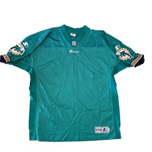 Vintage Starter NFL‎ Pro Line Miami Dolphins Jersey Mens 54 XXL Teal 90s Nylon